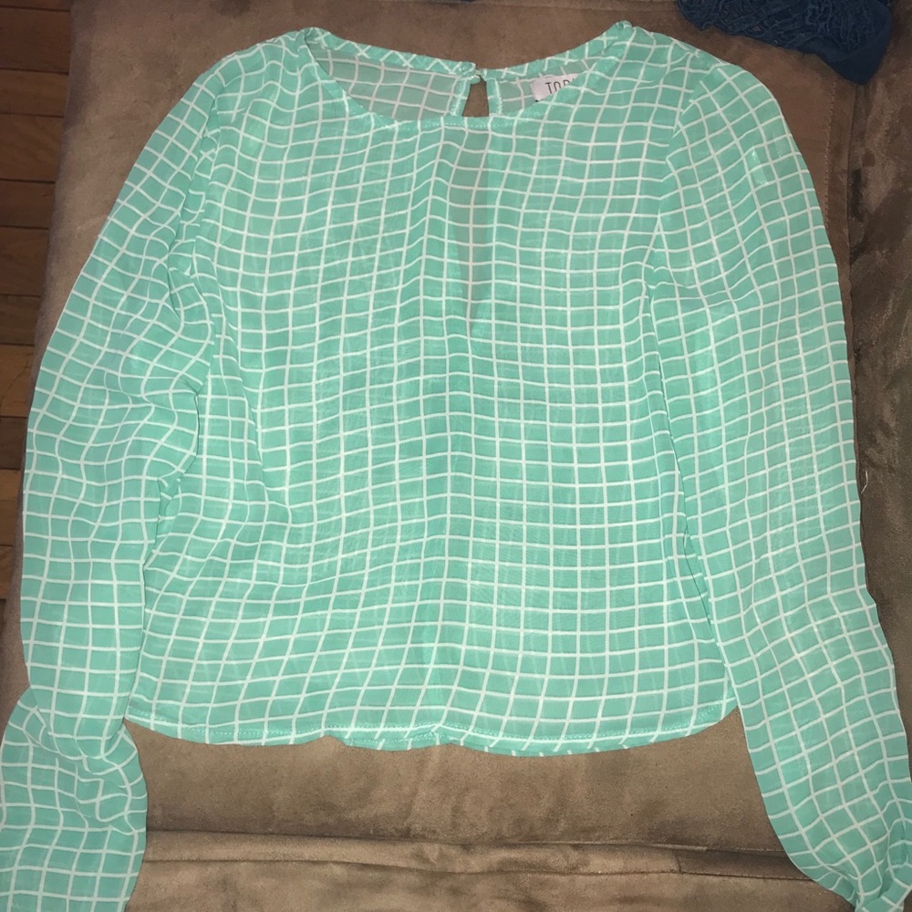 Mint checkered top